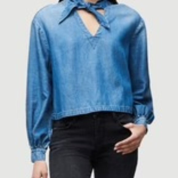 Frame Scarf Denim Blouse--SPRINGFIELD - XS - Picture 1 of 5